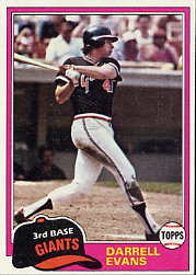 1981 Topps Baseball Cards      648     Darrell Evans